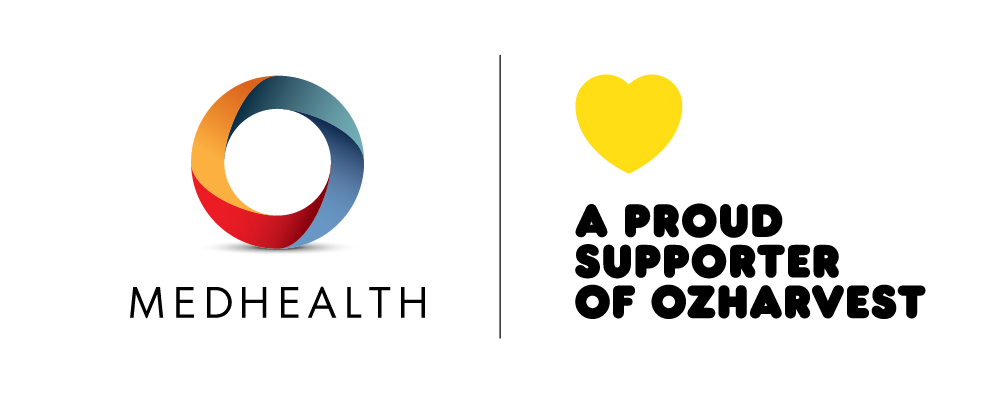 MedHealth - OzHarvest Logo Lockup MedHealth, A proud supporter of OzHarvest